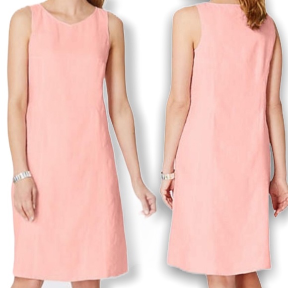J. Jill Pink Love Linen Medium Tank Sheath Dress